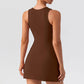 Solid Color Strap Sheath Dress