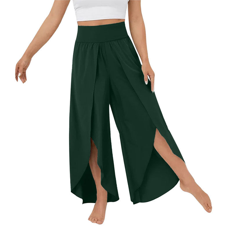 High Waisted Split Wide Leg Quick Dry Casual Pants