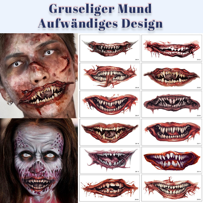 Halloween-Mund-Tattoo-Aufkleber/Halloween Mouth Tattoo Stickers