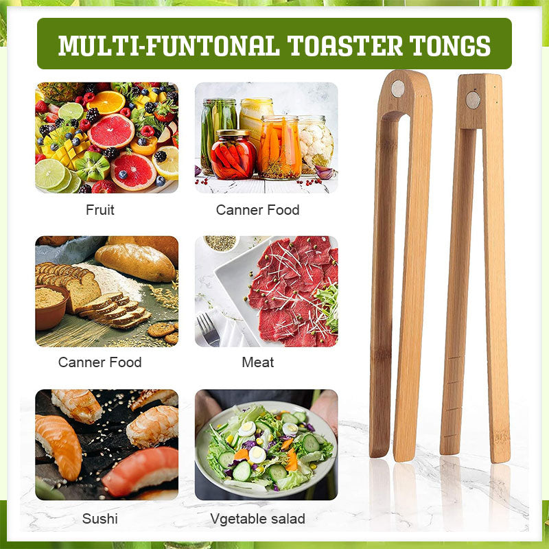 Bamboo Toaster Tongs