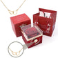 Eternally Preserved Rotating Rose Box - W/ Engraved Heart Necklace