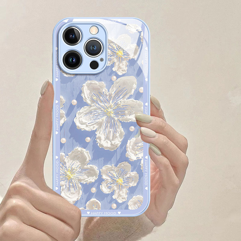 Liquid Glass Oil Painting Flower Mobile Phone Case