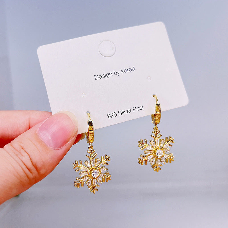 Spinning Christmas Snowflake Earrings