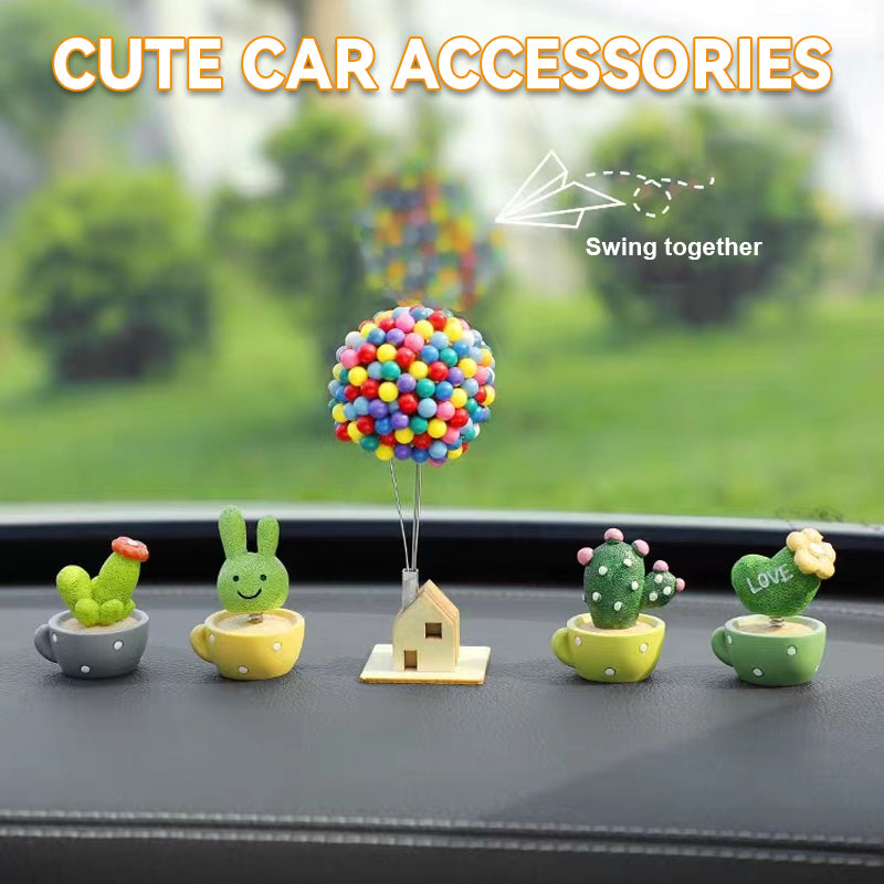 Cute Cactus Small Potted Car Ornaments