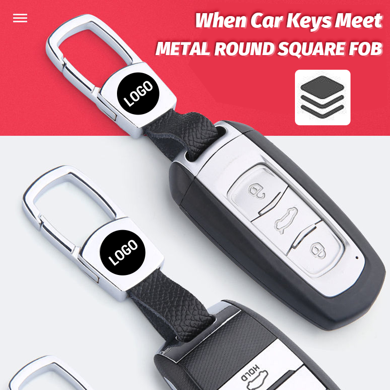 Metal Leather Keychain