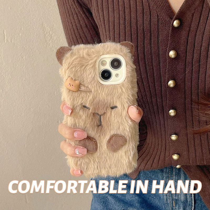 Plush Cute Capybara Phone Case 📱🦙