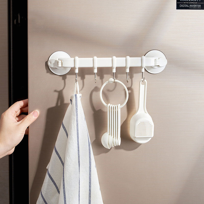 Kitchen Toilet Bathroom Wall Suction Cup 6 Hooks
