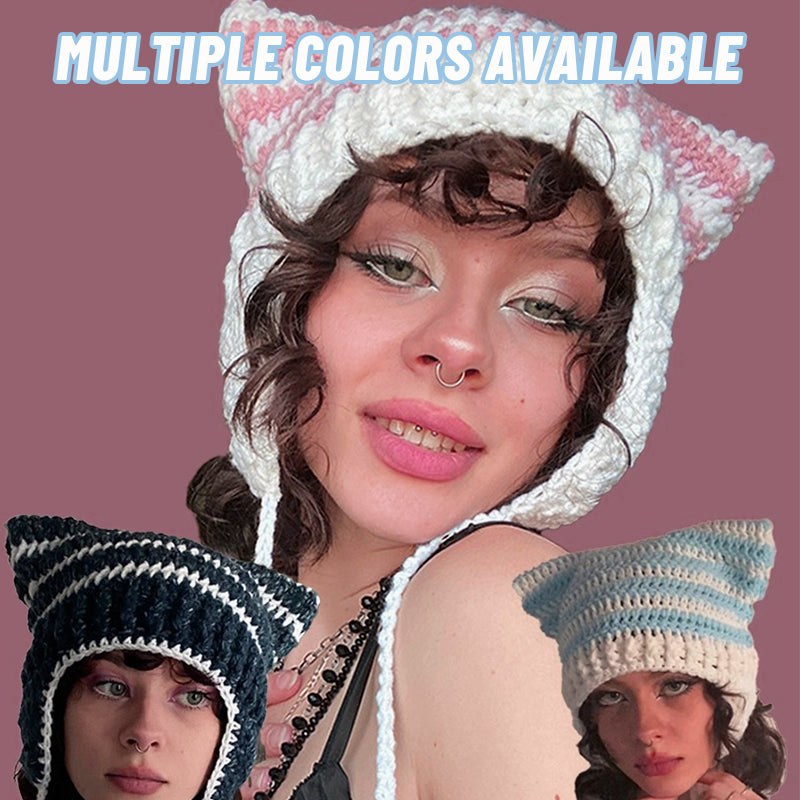 Hand Knitted Fox Ear Beanie