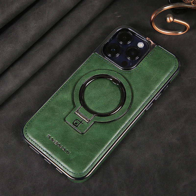 Leather Magnetic Holder Mobile Phone Case