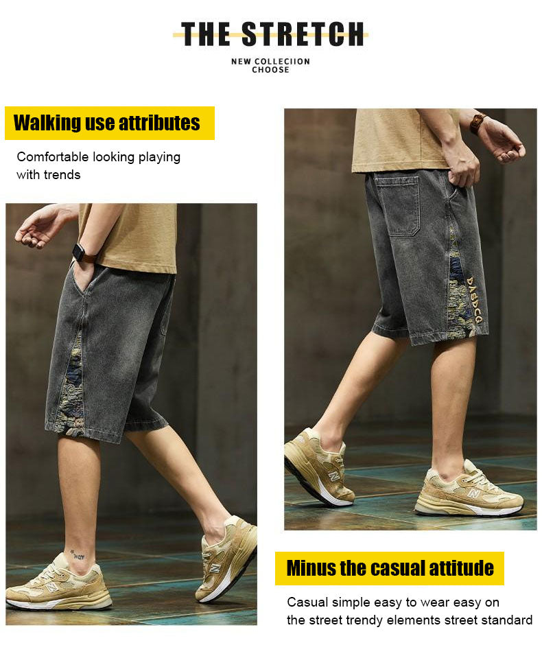 Embroidered Denim Shorts