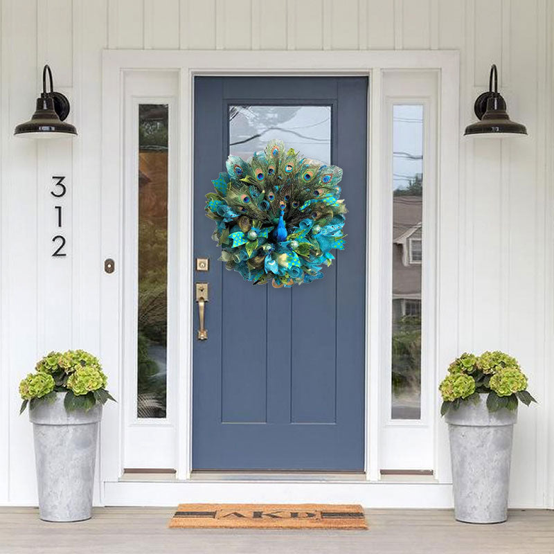 Gorgeous Peacock Blossom Wreath