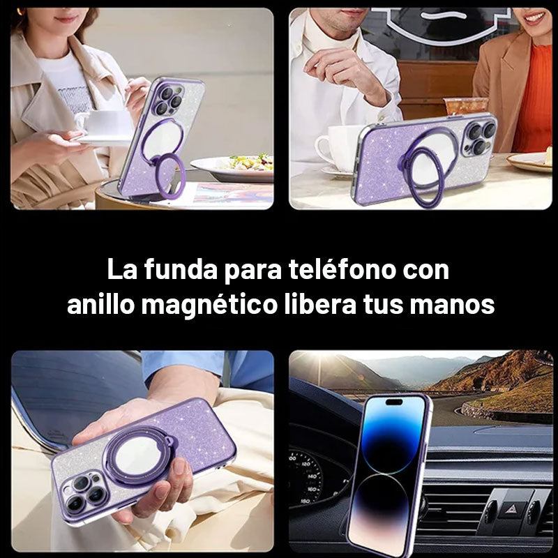 Funda Para Teléfono Móvil Con Soporte Giratorio Magnético Invisible/Invisible magnetic rotating stand mobile phone case