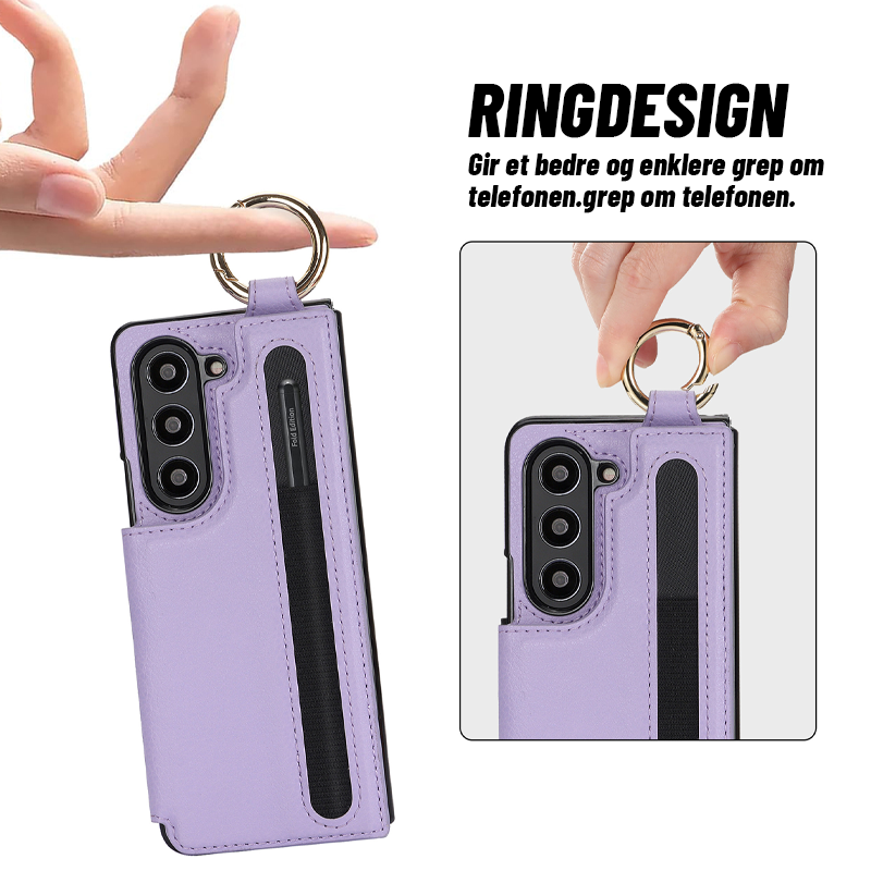 Lommebok-stil ringpenn-telefondeksel/Wallet style ring pen slot phone case
