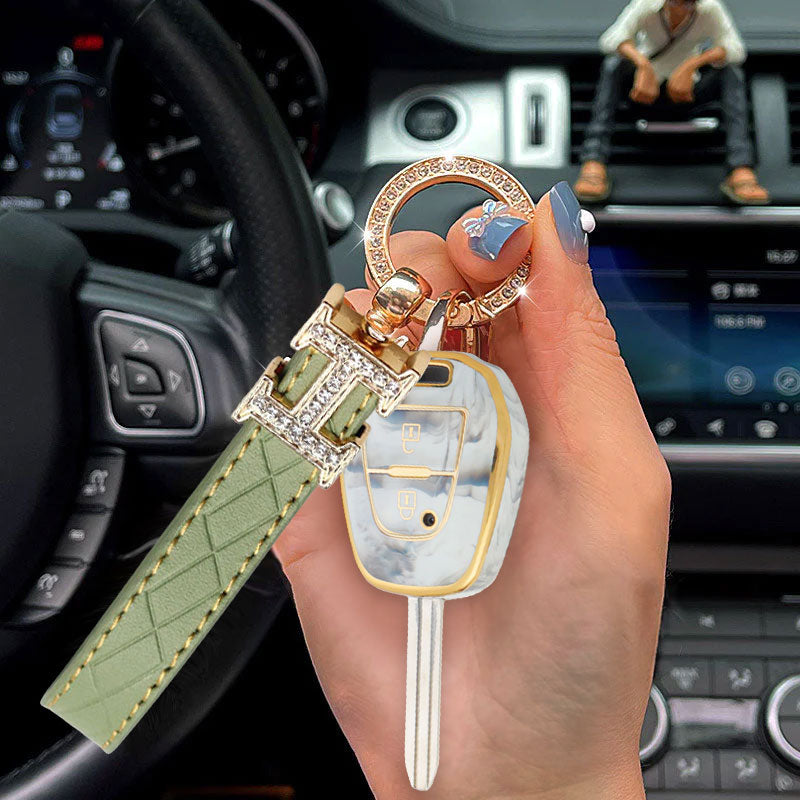For Isuzu-Car Rhinestone Keychain Key Case