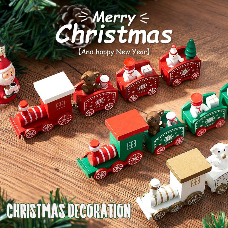 Wooden Train Christmas Decoration Toy