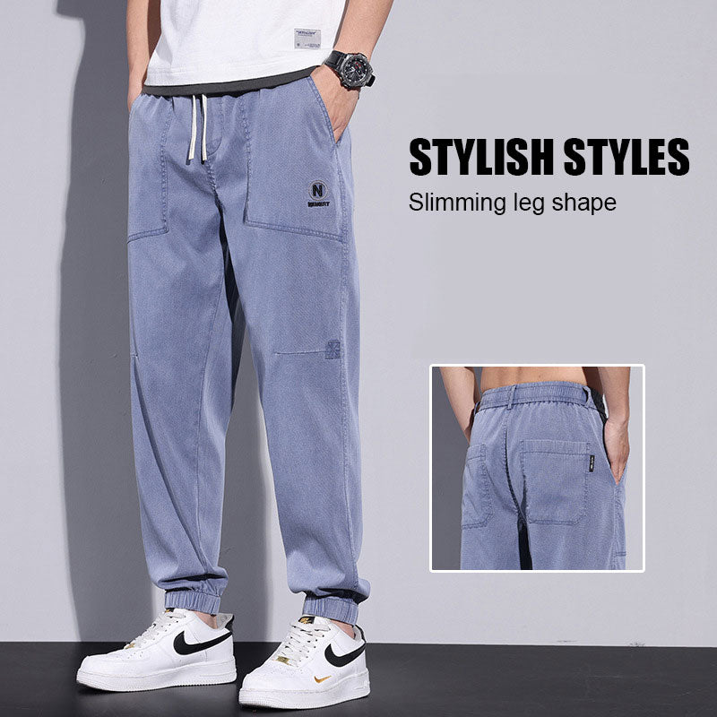 Men'S Summer Thin Casual Beamed Jeans