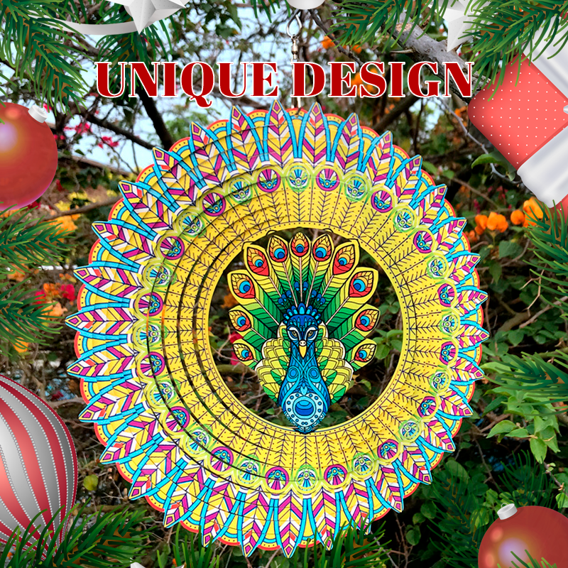 3D Peacock Opening Wind Chime