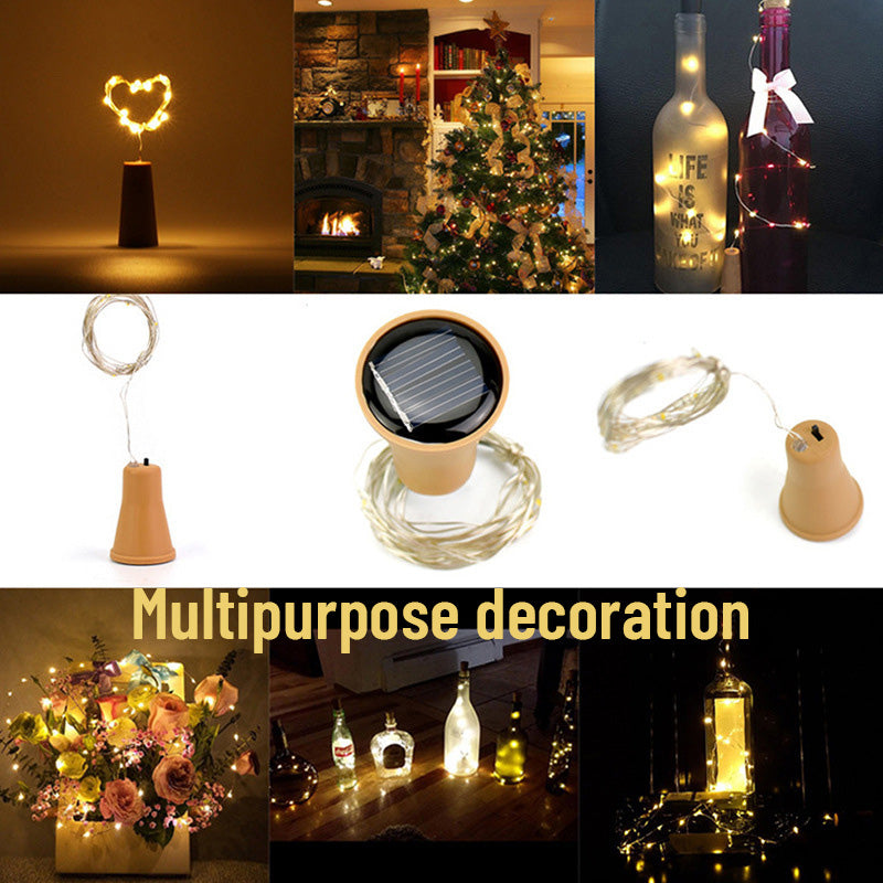 Solar Wine Bottle Stopper Copper Wire Light String