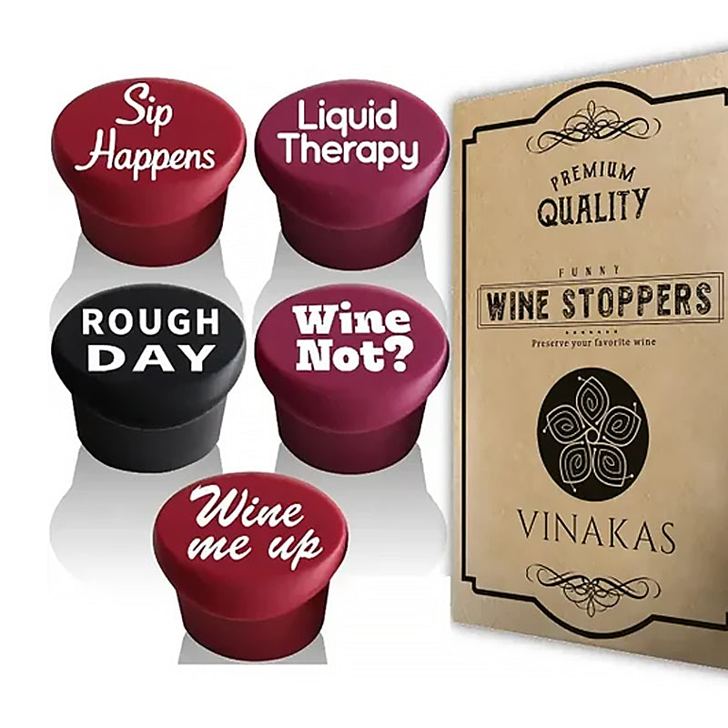 5-teiliges Set – lustige Silikon-Weinflaschenverschlüsse/wine cork