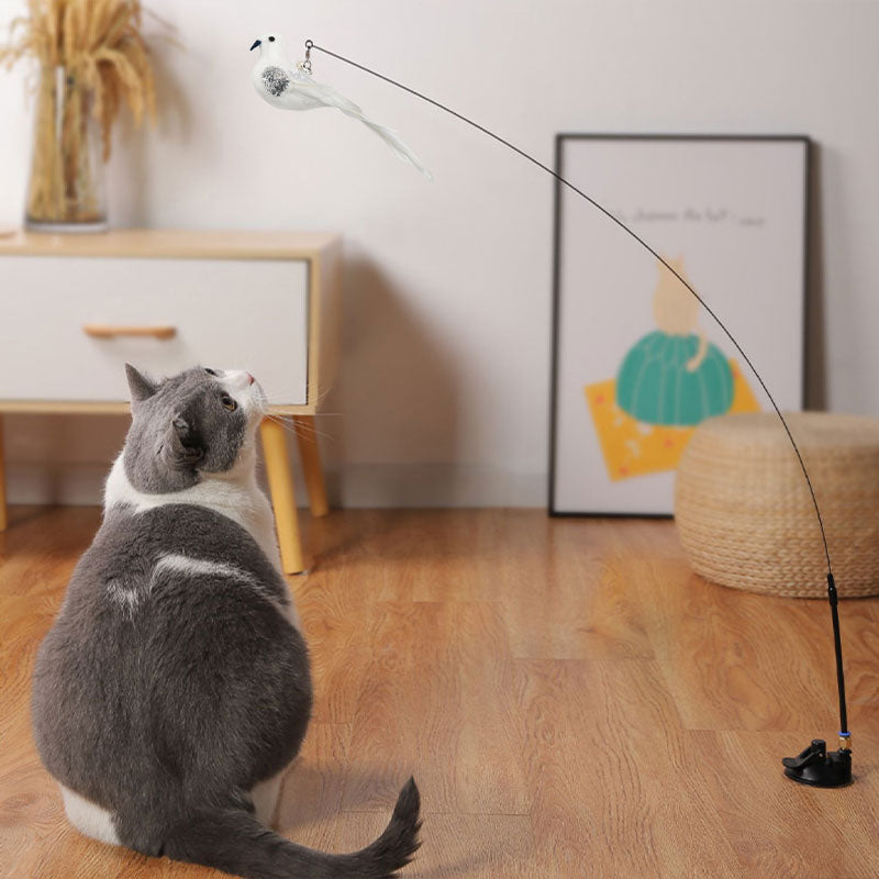 Bird Feather Automatic Cat Teaser Stick