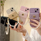 Camellia Pearl Chain Card Holder Phone Case