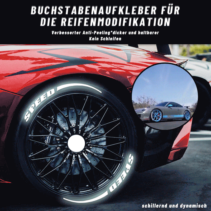 Autoreifen-Buchstabenaufkleber（5er-Pack）