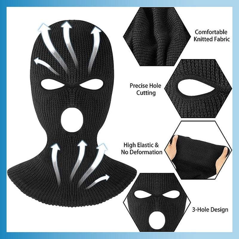 Three Hole Cycling Wool Mask