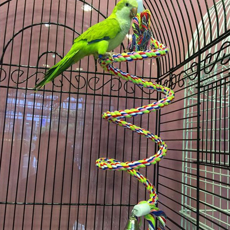 Parrot Cotton Rope Spiral Ladder
