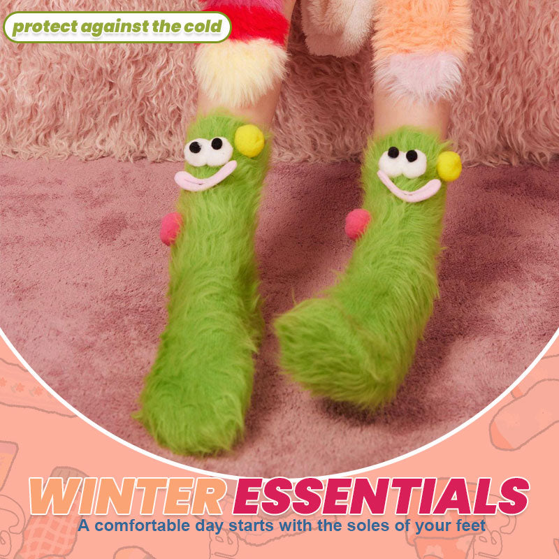 Coral Fleece Cartoon Mid-Calf Socks