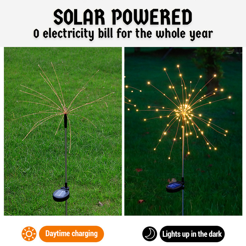 Led Solar Ground Fireworks Light String