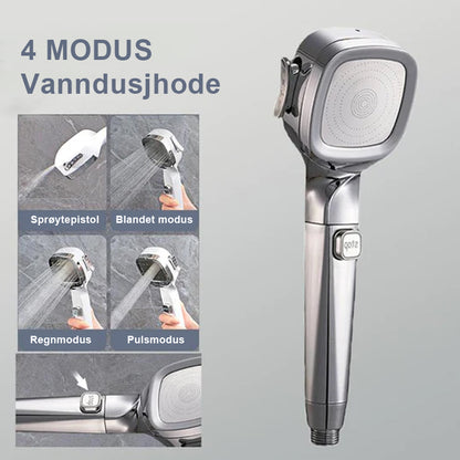 4-modus håndholdt trykkdusjhode med pausebryter/4-Mode Handheld Pressure Shower Head With Pause Switch