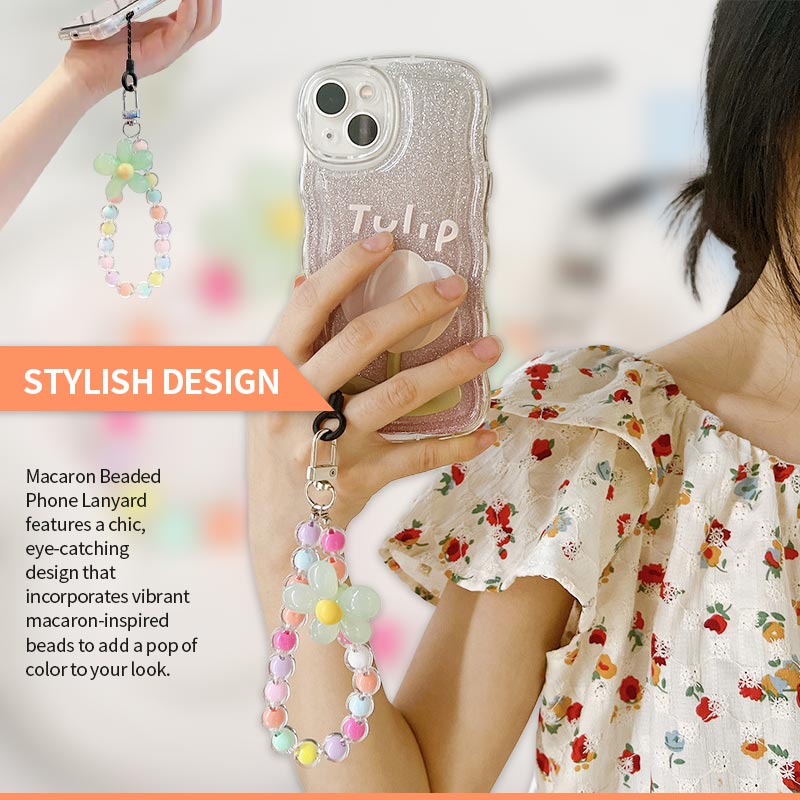 Macaron Beaded Phone Lanyard