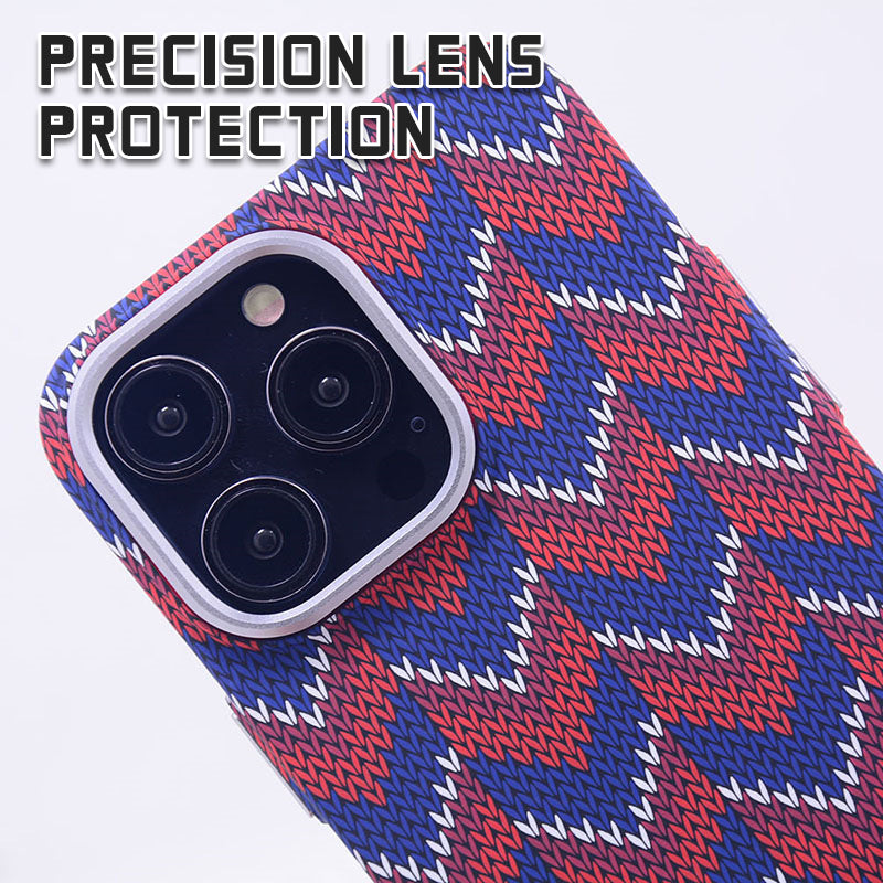 Luminous Magnetic Woven Pattern Mobile Phone Case