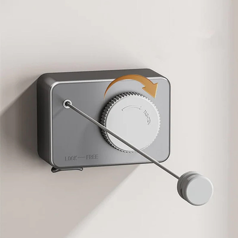 Bohrfreie, unsichtbare, verstellbare Wäscheleine