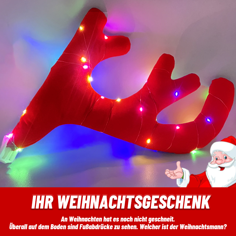 Weihnachtsautogeweih leuchtende Dekoration/Christmas car antlers glowing decoration