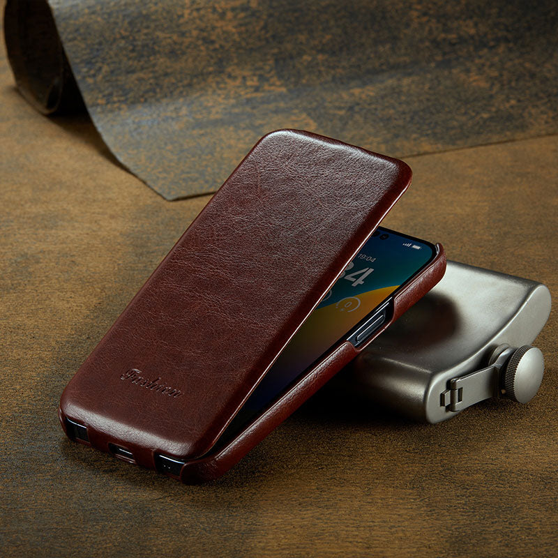 Top And Bottom Flip Leather Phone Case