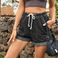 Women'S Tie Elastic Waist Denim Shorts