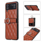 Foldable Check Ring Buckle Leather Phone Case