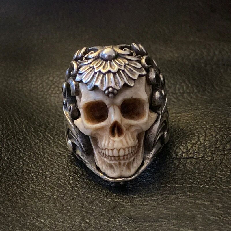 Titanium Steel Skull Skull Ring