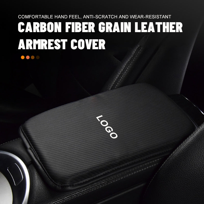 Car Carbon Fiber Armrest Box Protective Cover