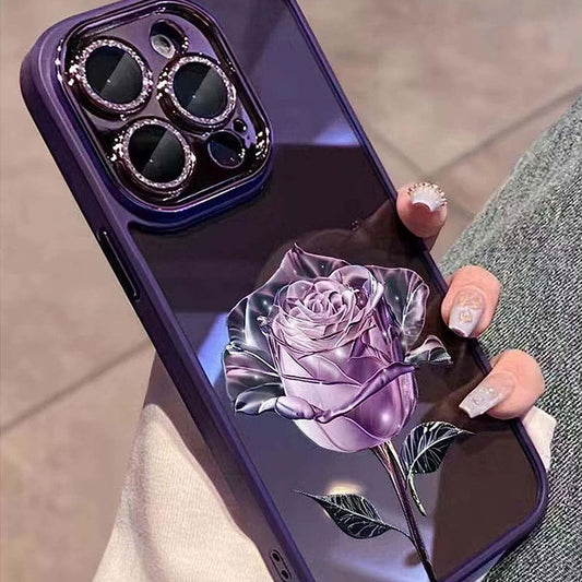 Purple Rose Transparent Phone Case