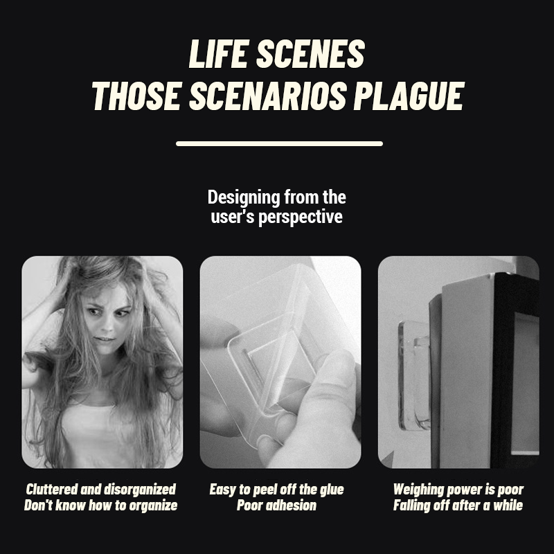 No Punching 6-Row Self-Adhesive Hook