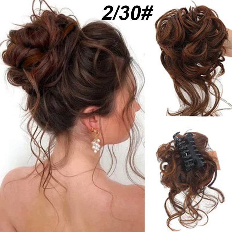 Lockiges Brötchen/Ball head wig clip