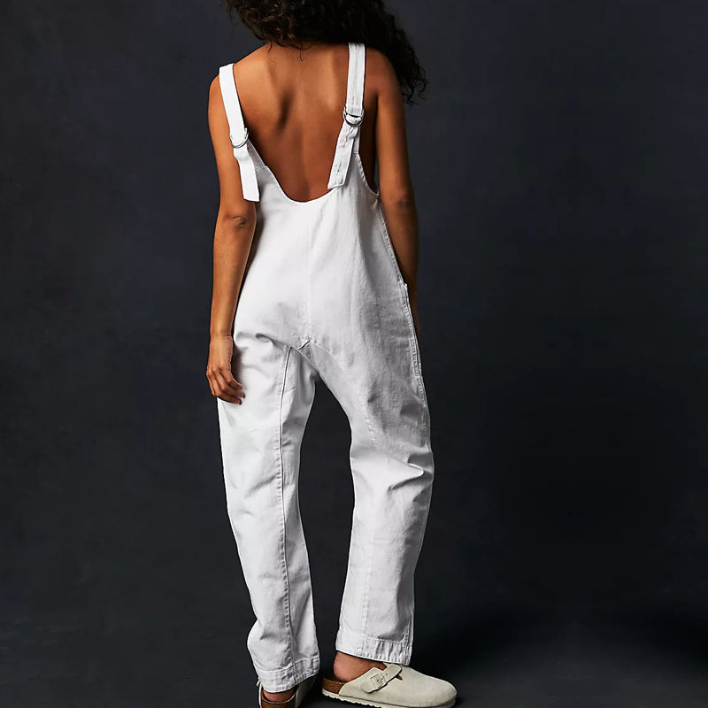 High Roller Denim Jumpsuit With Pockets