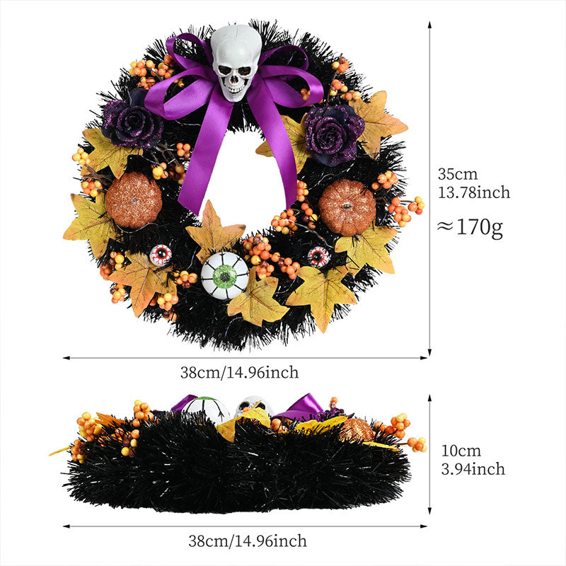 Purple Bow Skull Garland
