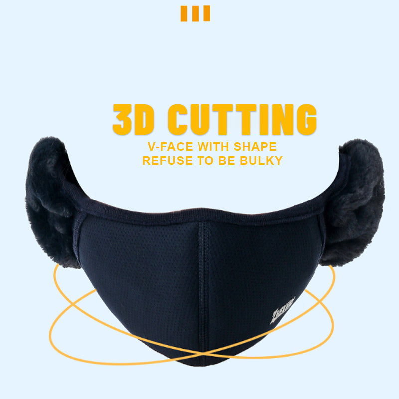 Windproof And Coldproof Two-In-One Three-Dimensional Cotton Mask（2pcs）