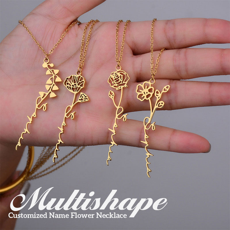 Customized Name Flower Necklace