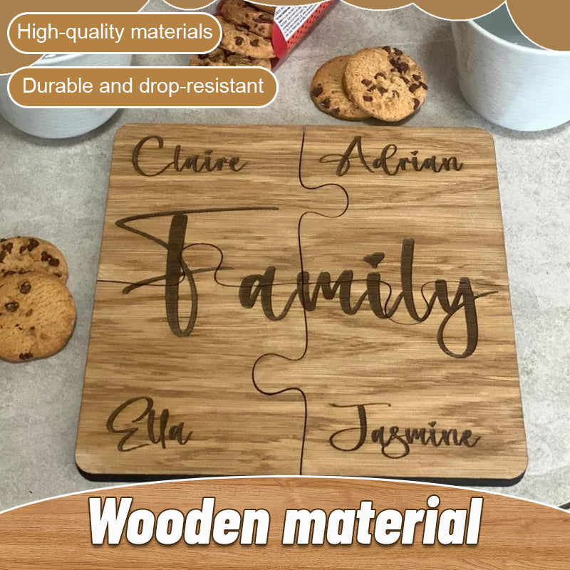Personalized Last Name Puzzle Coaster Set