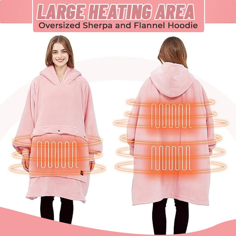 Outdoor USB Heated Blanket Hooded Lazy Blanket