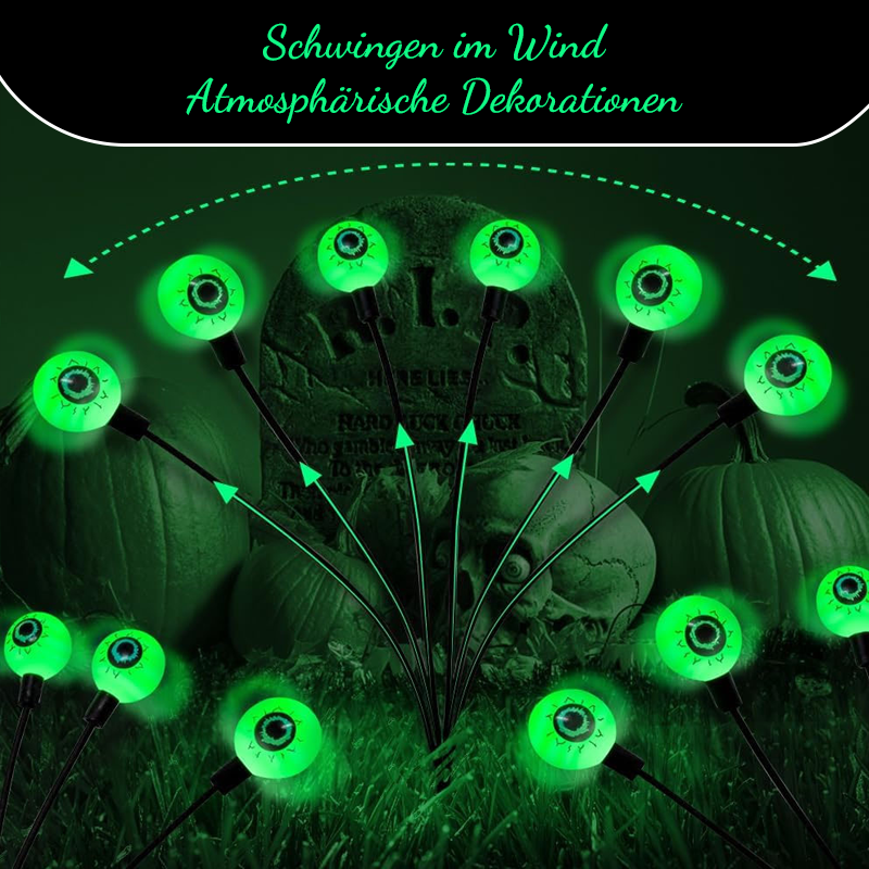 Halloween-Dekorationen - Gruselige Outdoor-Solar-Augenlichter / Spooky outdoor solar eye lights
